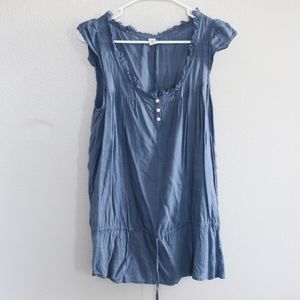 Distressed Hem Blouse